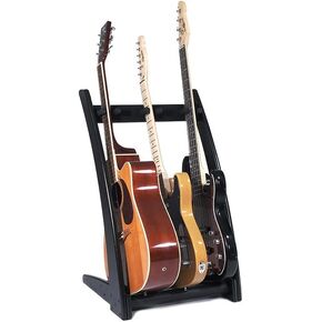 Ruach GR3 Curve 3 Way Customisable Guitar Rack for Guitars and Cases - Black
