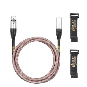 XLR Cable, 12 Feet, Balanced 22AWG Cord, Male to Female, Gold Plated 3-Pin Connectors, Braided Jacket, Zinc Alloy Shell for Microphone, Studio Sound Mixer and Audio Interface