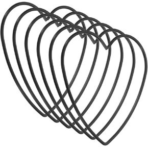 PATIKIL 8 Inch Heart Dream Catcher Rings, 6 Pcs Metal Christmas Macrame Wreath Floral Ring Hoop for Home Car DIY Craft Wedding Wall Hanging Decorations, Black