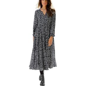 LASCANA Women's Long Sleeve Maxi Dress Sundress Summer