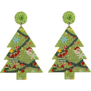 Christmas Earrings for Women Holiday Earrings Colorful Light Bulbs Bow Cane Santa Jingle Bell Christmas Tree Drop Dangle Earrings Xmas Festival Jewelry Gift