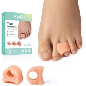 Welnove Toe Separator for Overlapping Toes - Toe Spacers for Bunions - Toe Corrector for Hammer Toes, Realign Crooked Toes - Preventing Rubbing Relieve Pressure - Small Size