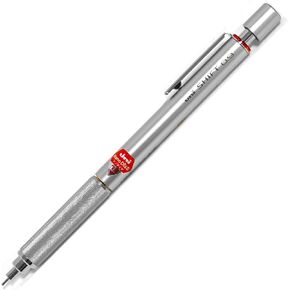 uni M91010.26 Shift Pipe Lock Drafting 0.9mm Pencil, Silver Body with Red Accent (M91010.26)