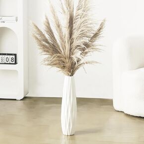 White Tall Floor Vase, 24" Tall Ceramic Vase Decorative Large Vases for Living Room Decor Home Office Bedroom, Modern Big Standing Flower Vase with Glossy Glaze (24 Inch Tall)