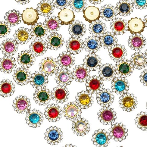 150pcs Sew on Rhinestones,Clear Glass Sew on Crystals Gems Metal Flatback Sewing Flower Claw Rhinestones for Clothes Shoes Jewelry Crafts Costume Sewing Accessories in Saudi Arabia