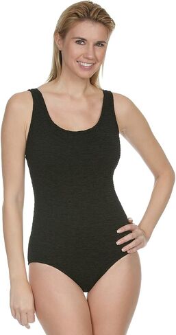 Penbrooke Women's Krinkle Chlorine-Proof Cross Back Maillot One Piece Swimsuit in Saudi Arabia