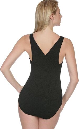 Penbrooke Women's Krinkle Chlorine-Proof Cross Back Maillot One Piece Swimsuit in Saudi Arabia