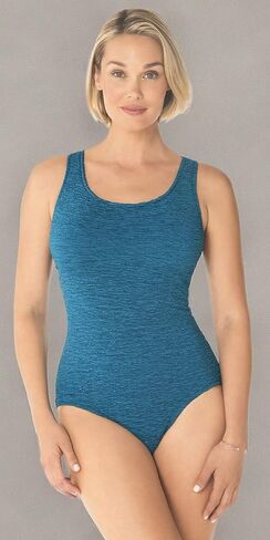 Penbrooke Women's Krinkle Chlorine-Proof Cross Back Maillot One Piece Swimsuit in Saudi Arabia