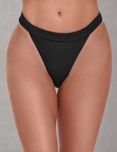 بيكيني نسائي من Yilisha ذو ثونغ أسود وجزء سفلي للسباحة ذو ساق عالية وجزء سفلي لبدلة السباحة ذات قصة عالية in Kuwait