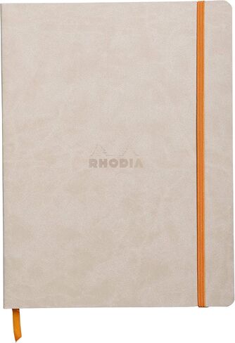 RHODIA 117455C - دفتر ملاحظات مرن بيج - A5 - نقطة منقط - 160 صفحة - ورق كليرفونتين عاجي 90 جم/م - إشارة مرجعية، إغلاق مرن - غطاء جلد صناعي - مجموعة Rhodiarama in Kuwait