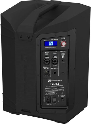 Electro-Voice EVERSE 8 8" 2-Way Battery Powered Loudspeaker with Bluetooth, Black (Pair) Bundle with Auray SS-47S-PB Deluxe Steel Speaker Stand and 2X XLR-XLR Cable in Kuwait