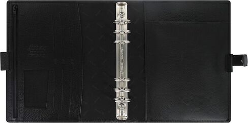 Filofax Finsbury Organizer, A5 Size, Black - Traditional Grained Leather, Six Rings, Week-to-View Calendar Diary, Multilingual, 2025 (C025368-25) in Saudi Arabia