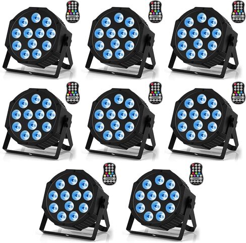 Rechargeable Par Lights RGBW 4-in-1 LED Uplights Battery Powered Stage Lights, HOLDLAMP DJ Lights Sound Activated with Remote & DMX Control for Festival Party Event Wedding Bar (4 Packs) in Kuwait