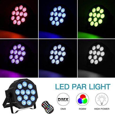 Rechargeable Par Lights RGBW 4-in-1 LED Uplights Battery Powered Stage Lights, HOLDLAMP DJ Lights Sound Activated with Remote & DMX Control for Festival Party Event Wedding Bar (4 Packs) in Kuwait