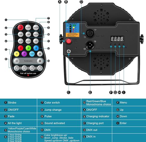 Rechargeable Par Lights RGBW 4-in-1 LED Uplights Battery Powered Stage Lights, HOLDLAMP DJ Lights Sound Activated with Remote & DMX Control for Festival Party Event Wedding Bar (4 Packs) in Kuwait