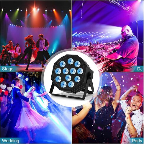 Rechargeable Par Lights RGBW 4-in-1 LED Uplights Battery Powered Stage Lights, HOLDLAMP DJ Lights Sound Activated with Remote & DMX Control for Festival Party Event Wedding Bar (4 Packs) in Kuwait