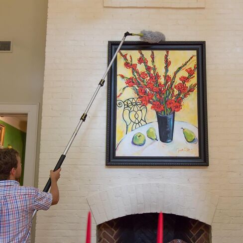 DocaPole Microfiber Feather Duster with 7-30 Foot Extension Pole for Dusting High Ceilings and Surfaces in Saudi Arabia