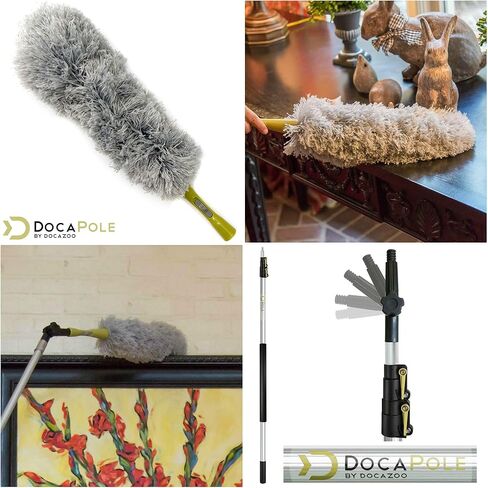 DocaPole Microfiber Feather Duster with 7-30 Foot Extension Pole for Dusting High Ceilings and Surfaces in Saudi Arabia