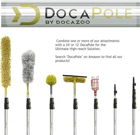 DocaPole Microfiber Feather Duster with 7-30 Foot Extension Pole for Dusting High Ceilings and Surfaces in Saudi Arabia
