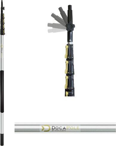 DocaPole Microfiber Feather Duster with 7-30 Foot Extension Pole for Dusting High Ceilings and Surfaces in Saudi Arabia