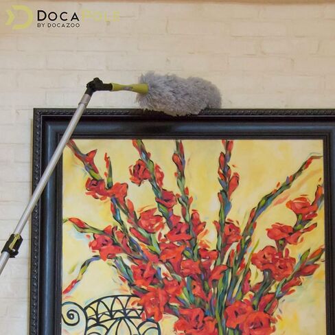 DocaPole Microfiber Feather Duster with 7-30 Foot Extension Pole for Dusting High Ceilings and Surfaces in Saudi Arabia
