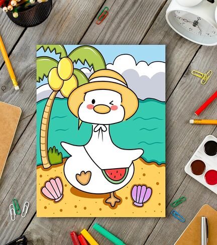 قماش Aosemili Kids المرسوم مسبقًا للرسم - 12 عبوة من لوحات قماش اللوحة مقاس 8 × 10 بوصة لوحة طلاء أكريليك للحفلات والعودة إلى المدرسة ووقت العائلة in Kuwait