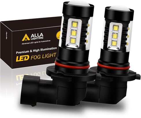 Alla Lighting Premium H10 9145 LED Fog Lights Bulbs 9140 9155 Upgrade, 6000K Xenon White PY20D Base Extremely Super Bright 12V LED Lamps Replacement in Saudi Arabia