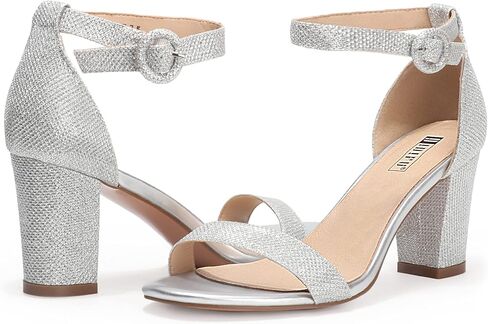 صنادل IDIFU النسائية IN3 Amy ذات الكعب العالي المفتوحة عند أصابع القدم لحفلات الزفاف وحفلات العودة للوطن للنساء ووصيفات العروس مع إبزيم مستدير in Kuwait