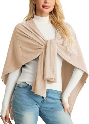 Women's Shawls and Cardigan Open Front Poncho Cape Autumn and winter all-match Wraps in Saudi Arabia