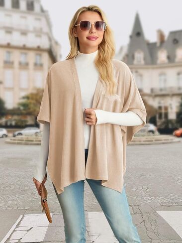 Women's Shawls and Cardigan Open Front Poncho Cape Autumn and winter all-match Wraps in Saudi Arabia