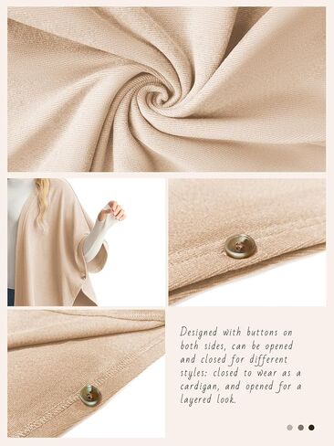 Women's Shawls and Cardigan Open Front Poncho Cape Autumn and winter all-match Wraps in Saudi Arabia