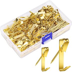 372 PCS Picture Hanging Kit, Christmas Decorations Indoor Outside Picture Hangers, Heavy Duty Picture Frame Mirror Wall Hanging Hardware Hooks Kit with Nails Sawtooth for Hanging Picture