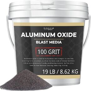 #80 Grit Aluminum Oxide Blast Media (8 LBS/3.6kg) - Premium Long-Lasting Sand Blasting Media, High Abrasive Force Sand Blaster Sand for Metal, Sandblasters, Blasting Cabinet, Blasting Guns - by TITGGI