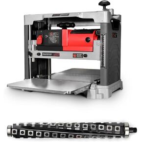 FindBuyTool 13" Benchtop Wood Thickness Planer with Helical Cutterhead, 120V 15-AMP 20000RPM Power Electric Motor Infeeding Worktable for Woodworking