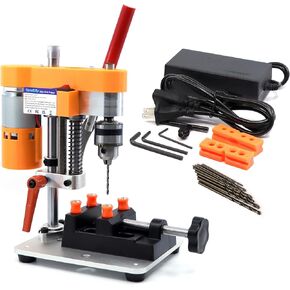NovelLife Mini Drill Press Precision Benchtop Drilling Machine Elecric Portable Table Driller CNC 795 Motor B10 Chuck Metal Wooden DIY Jewelry Making Crafts Tool Upgraded