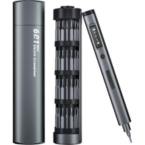 Mini Electric Screwdriver Cordless Set, 3.7V 60-in 1 Rechargeable Precision Screwdriver Set with 3-Level Torque, LCD Display, LED Lights, Magnetic Storage for Laptop/Phone/Watch/Camera/Glasses Repair