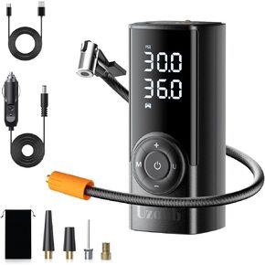 TM-A Tire Inflator Portable Air Compressor - 12V Car Tire Air Pump Portable with Pressure Gauge - One Minute Fast Inflation, Ideal for Car, Motorcycle, Bicycle and More