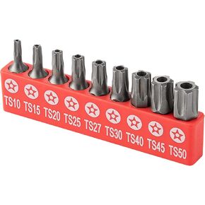 Torx Plus 5-Point Tamper-Proof Security Bits - 12Pc Torx Star 5 Point, Security Tamper Proof, Driver Bit Set TS7,8,9,10,15,20,25,27,30,40,45,50 Multifunction Damage/Shear Resistant Torque Kit