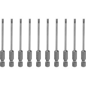 HARFINGTON 10pcs SL2 Magnetic SLotted Screwdriver Bits 2mm S2 Steel Flat Head Screwdriver Bit 1/4" Hex Shank Industrial Grade Screw Driver Drill Bits 3" Long for Remove Fastening Screws