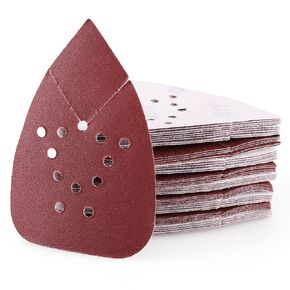 LotFancy Sanding Pads for Black and Decker Mouse Sanders, 50PCS 60 80 120 150 220 Grit Sandpaper Assortment - 12 Hole Hook and Loop Palm Detail Sander Sanding Sheets Sand Paper