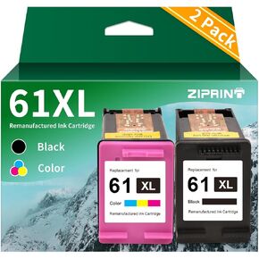 ZIPRINT Remanufactured Ink Cartridge Replacement for HP 61XL 61 Ink Cartridge Combo Pack for HP Envy 5530 Printer Ink Cartridge | HP Officejet 4635 Printer Ink Cartridge (1 Black, 1 Tri-Color 2Pack)