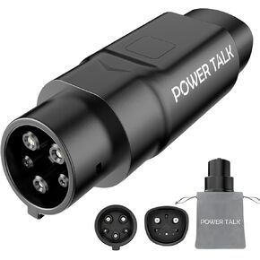 Tesla Charger to J1772 Adapter,Power Talk Tesla Charger Adapter for J1772,EVs Charging Adapter Rated 48A,60A 250V Max for Tesla Wall/Destination/Mobile Chargers with Lock & Bag