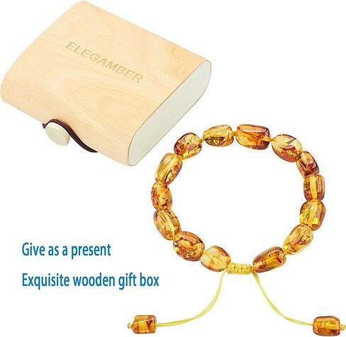 Baltic Amber raw Bracelet Gift Set -100% Certified and Authentic Premium Quality Raw Baltic Amber-True amber stone bead (7 in long, medium size clean red) in Saudi Arabia