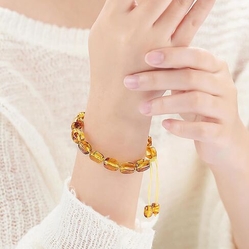 Baltic Amber raw Bracelet Gift Set -100% Certified and Authentic Premium Quality Raw Baltic Amber-True amber stone bead (7 in long, medium size clean red) in Saudi Arabia
