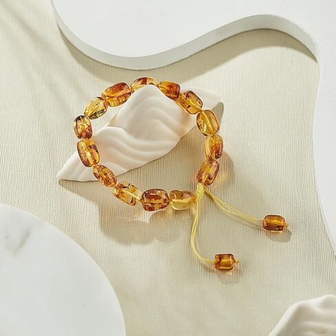 Baltic Amber raw Bracelet Gift Set -100% Certified and Authentic Premium Quality Raw Baltic Amber-True amber stone bead (7 in long, medium size clean red) in Saudi Arabia