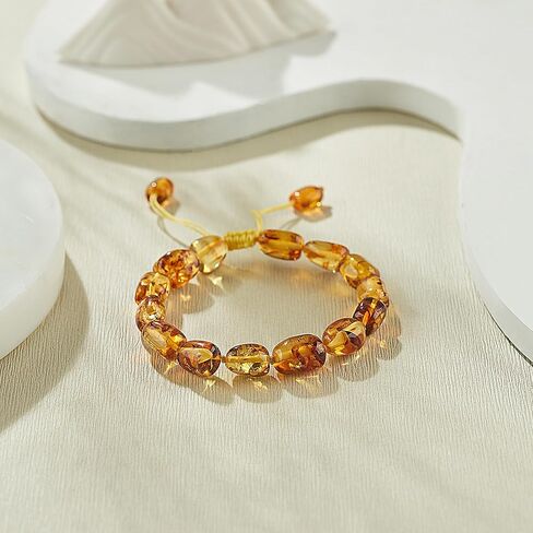 Baltic Amber raw Bracelet Gift Set -100% Certified and Authentic Premium Quality Raw Baltic Amber-True amber stone bead (7 in long, medium size clean red) in Saudi Arabia