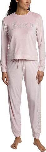 مجموعة ملابس نوم للسيدات من Juicy Couture مكونة من قطعتين من الصوف المخملي بأكمام طويلة وسروال in Saudi Arabia