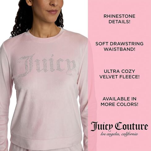 مجموعة ملابس نوم للسيدات من Juicy Couture مكونة من قطعتين من الصوف المخملي بأكمام طويلة وسروال in Saudi Arabia