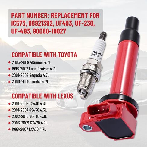 B4B BANG 4 BUCK UF620 Ignition Coil Pack and 4 Platinum Spark Plugs Compatible with Chevrolet Chevy Pontiac Replacement for UF620 25186687, 55561655, 96476983 in Saudi Arabia
