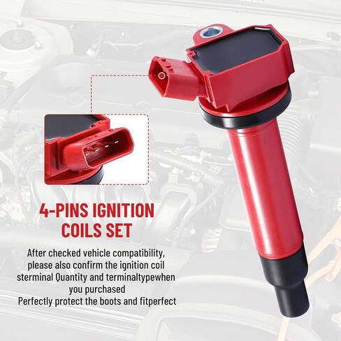 B4B BANG 4 BUCK UF620 Ignition Coil Pack and 4 Platinum Spark Plugs Compatible with Chevrolet Chevy Pontiac Replacement for UF620 25186687, 55561655, 96476983 in Saudi Arabia
